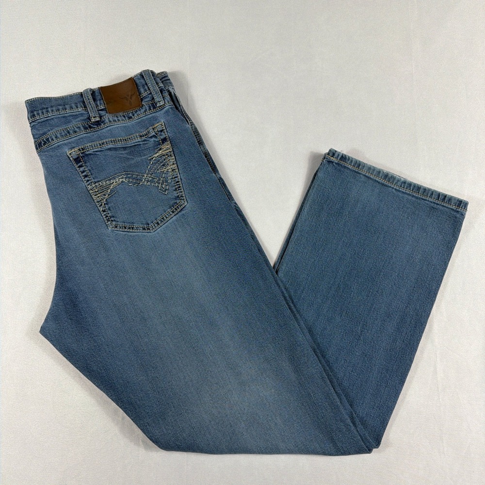 Wrangler 20X Style 42 Vintage Bootcut Denim Jeans 38x32 Medium Wash Blue Mens